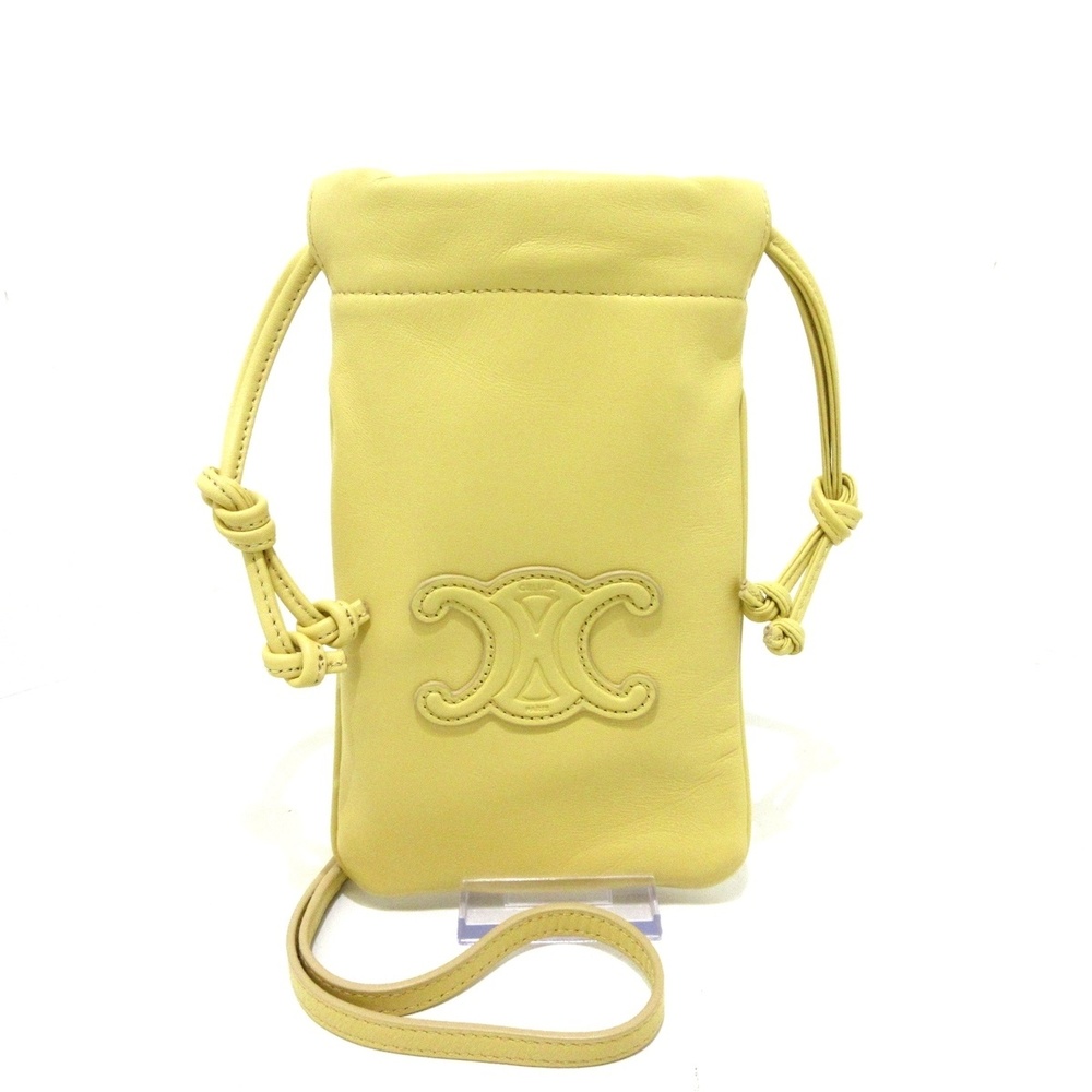 Celine Drawstring Mobile Pouch Triomphe Lambskin … - image 1